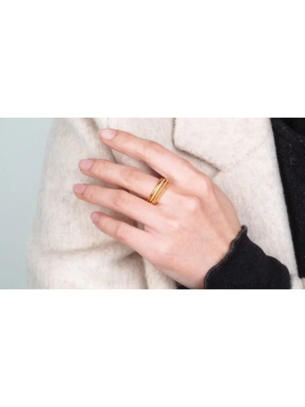 4Pcs Stackable Rings Set 14K Gold Plated Non Tarnish Thin Thumb Ring Knuckle